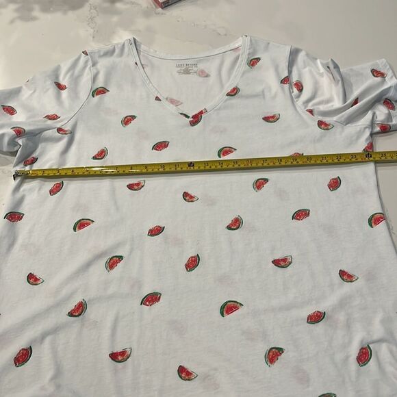 Lane Bryant Perfect Sleeve Watermelon Print SS T-shirt - Picture 5 of 6